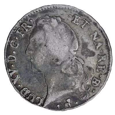 Louis XV Silver 1765 Pau P15943 Béarn ECU With Headband • £62.84