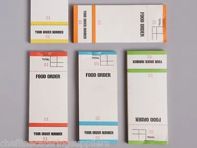 50x Food Order Pads Numbered 1-100 Coloured Bar Restaurant Waiter Book Pads • £25.25