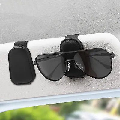 2 Pack Sunglass Holder For Car Magnetic Leather Eyeglass Hanger Sunglass Clip F • $17.45