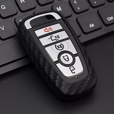 Silicone Carbon Style Car Remote Key Cases Cover For Ford Focus 4 F150 F250 Edge • $15.39