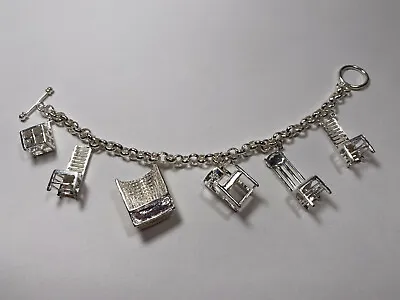 £157.71 • Buy Vintage ACME Studio CHARLES RENNIE MACKINTOSH “Chairs” Sterling Silver Bracelet