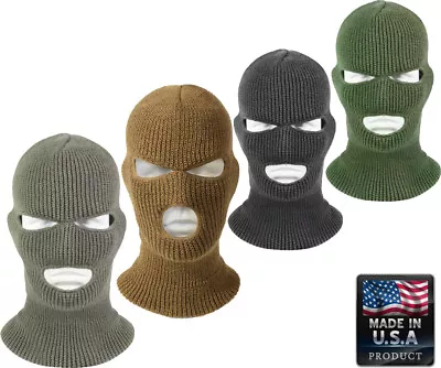 Acrylic Three Hole Face Mask Tactical Ski Mask Military Balaclava Cover USA Made • $11.99