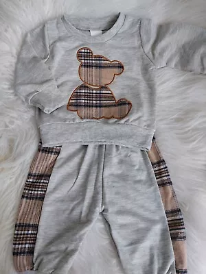 Baby Boys Cute Designer  Inspired  Grey Track Suit 0-3 Mths Romany • £5