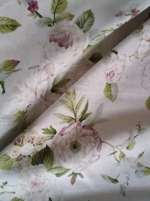 Vintage Cabbage Roses Heavy Cotton Fabric Piece Swaffer • £18