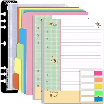 Rancco A5 Planner Inserts To Do List 90 Pages Colorful 6-Ring Loose-Leaf Planne • $9.83