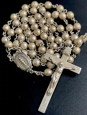 Vintage Sterling Silver Ball Bearing Rosary  25.9 Grams Silver • $79.99