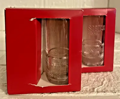 NEW ~ SOBIESKI VODKA Promotional Double Shot Glass ~Lot Of 2 ~Embossed Lion Logo • $8.99