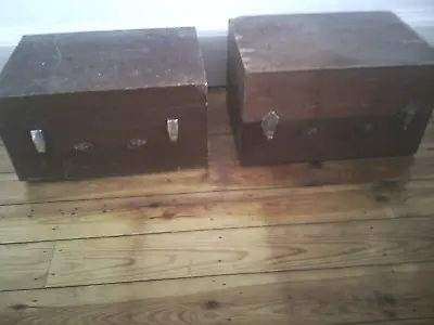 £20 • Buy Pair Of Vintage Wooden Storage Trunks Boxes Used But Good Condition 7  Records