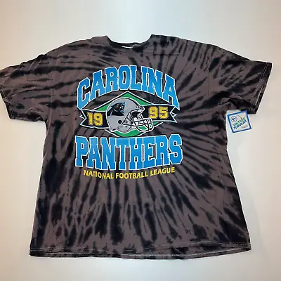 Men's XXL Carolina Panthers '47 Brand Vintage Tubular T-Shirt NFL Black Tie Dye • $29.99