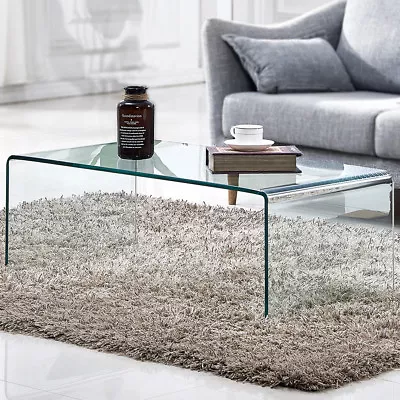 Modern Rectangular Waterfall Design Tempered Glass Coffee Table • $169