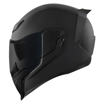 Icon Motorsports Airflite Dark Black Rubatone Full Face Motorcycle Helmet • $250