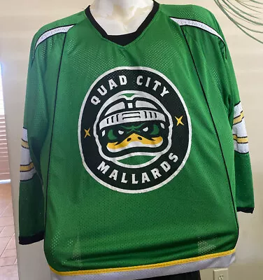 Quad City Mallards SGA Green Hockey Jersey ~ Mens Size XL Game Used • $99