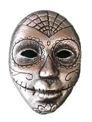 La Calavera Catrina Mask Brooch Handcrafted From English Pewter (BR1528) • £11.99