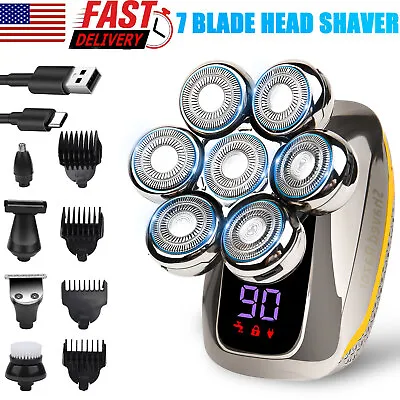 5-IN-1 7D Rotary Electric Shaver Rechargeable Bald Head Hair Beard Trimmer Razor • $22.85