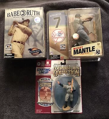 Babe Ruth Mickey Mantle Cooperstown Collection Yankees Legends McFarlane NIB • $70