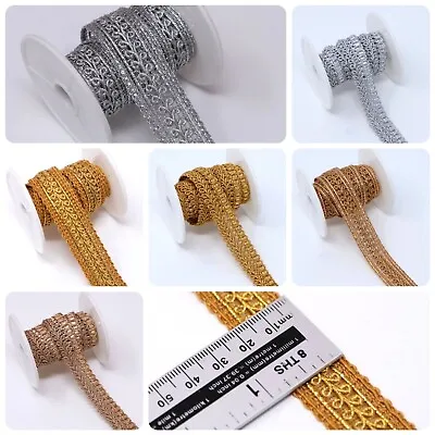 2 M 2 Cm Wide Metallic Scallop Gota Zari Braid Lace Craft Trim Embellishment Sew • £4.22