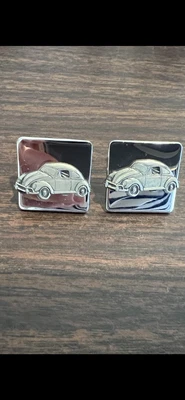 £54.39 • Buy Vintage Sterling VW Beetle Car Cuff Links Square Volkswagen Bug