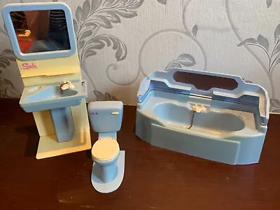 £15 • Buy Vintage Pedigree Sindy Blue Bathroom Bath Sink Toilet 