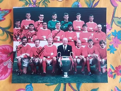 Manchester United European Champions 68-69 Signed 8 X 10 Squad Photo X7 Football • £0.99