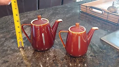 Set Of 2 Vintage Villeroy And Boch Brown Glazed Teapots Excellent Condition! • $23.50