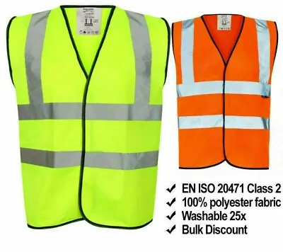 £165 • Buy Hi Vis Vest Yellow Orange High Viz Visibility Waistcoat Safety Work EN ISO 20471