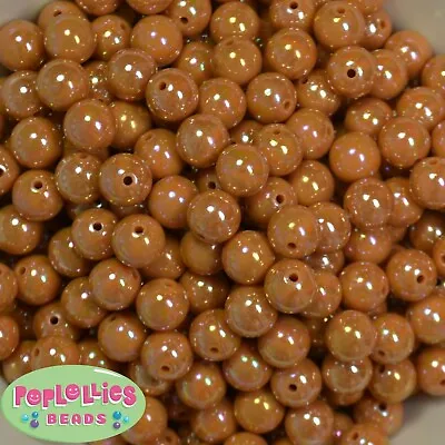 12mm Gold Acrylic AB Miracle Style Bubblegum Beads Lot 40 Pc Gumball • $6.50