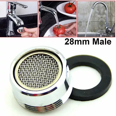 28mm Water Saving Tap Aerator Faucet Male Nozzle Spout End Diffuser Filter UK • £2.77