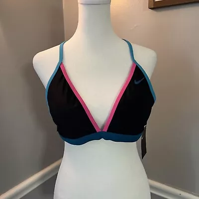 New Nike T-Back Bikini Top Women's Swimsuit Choose Size MSRP $40.00 XL Black • $24.99