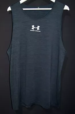 Under Armour:  Navy Blue Marl Stretch Vest Top - Size Xxl 44  - 48  Chest • £22