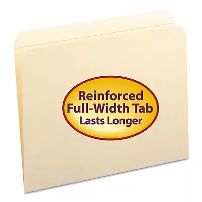 Smead File Folders Straight Cut Reinforced Top Tab Letter Manila 100/Box 10310 • $26.78