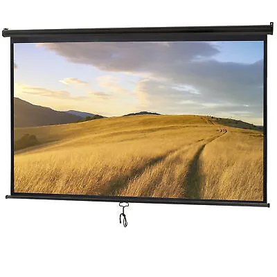 100 Inch Projection Screen 16:9  Projector Movies Screen Manual Pull Down Black • $56.58