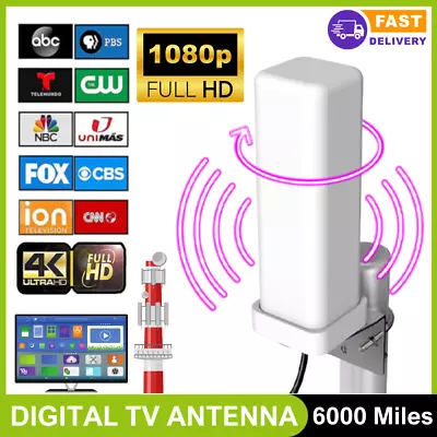 Outdoor TV Antenna 4K 6000 Miles Digital HDTV Long Range 360° Signal Amplified • $19.99