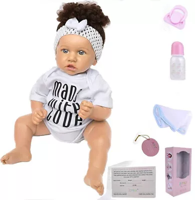 22'' Reborn Dolls Boy Soft Vinyl Silicone Baby Dolls Lifelike Newborn Doll Gift • £39.76