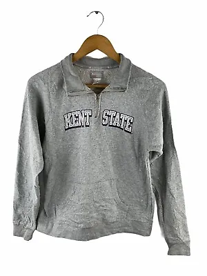VINTAGE Champion Jumper Womens Size M Grey Fleece Zip Kent State University USA • $79.95