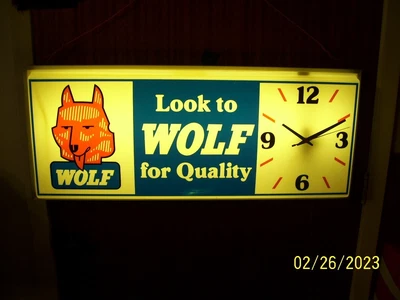 $500 • Buy Super RARE Wall Wolf Appliance / Stove Clock 1970's Advertising Lighted Sign
