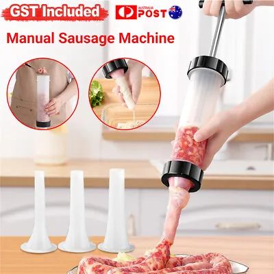 $15.62 • Buy Manual Sausage Machine Meat Stuffer Filler Hand Operated Salami Maker & Funnel