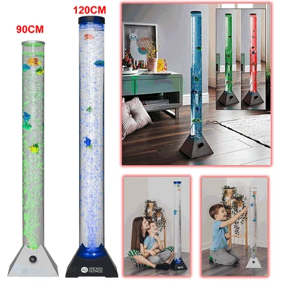 £24.95 • Buy Colour Changing LED Novelty Aquarium Sensory Bubble Fish Water Tube Floor Lamp 