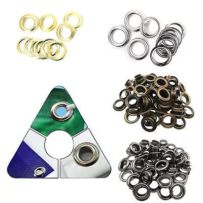 12mm - 20mm Brass Rust Proof Grommet Eyelets With Washers DIY Pool Cover Banners • £7.65