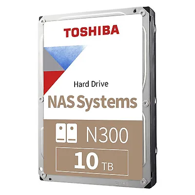 $183.99 • Buy Toshiba N300 10TB NAS 3.5 Inch Internal Hard Drive CMR SATA III 7200 RPM 25MB