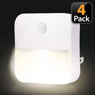 Plug-In Night Light LED Motion Sensor Activated Bathroom Kitchen Hallway 4-Pack • $21.99