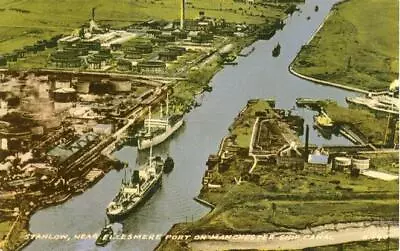 Printed Postcard Manchester Ship Canal Stanlow (near Ellesmere Port) Cheshire • £6.50