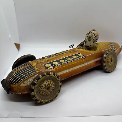 1950's Marx Super Streamline Racer #12 Tin Litho Wind Up Race Car W/ Sheriff Sam • $69.99