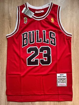 Nba Michael Jordan #23 Chicago Bulls Swingman Jersey T-shirt Red • £21.99