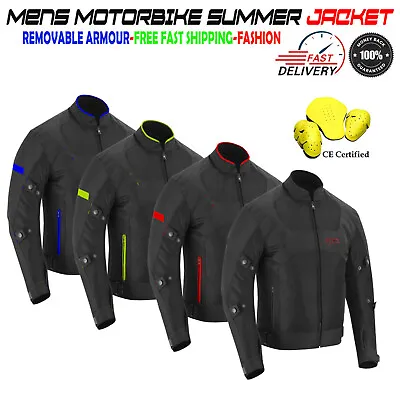 Jacket Motorcycle Motorbike Ce Armour Biker Textile Summer Thermal Mesh Cordura • $41.47