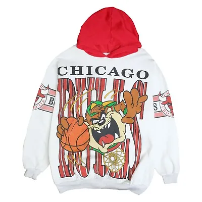 Vintage Taz Chicago Bulls Looney Tunes Sweatshirt Hoodie Size Medium 90s NBA • $68