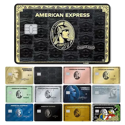 American Express Golden & Black Credit Debit Cards Skin Sticker - Small Chip • $8.99