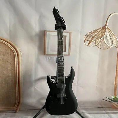 Matte Black 7 String ST Electric Guitar Rosewood Fretboard HH Pickups Hardware • $305