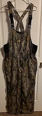 Gamehide Camo Hunting Bib Overalls Mesh Lined Realtree Hardwoods Men's Sz L  • $35