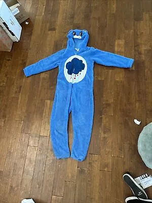 Care Bears MEDIUM Grumpy Rain Cloud Union Suit Adult Hood Romper Pajamas Costume • £57.90