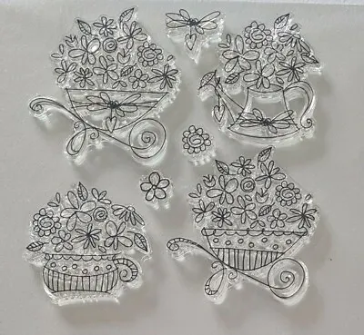 £1.49 • Buy Flowers Floral Clear Cling Stamp Set.  Vgc Craft Cardmaking